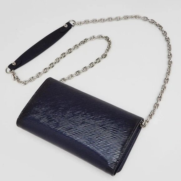 Louis Vuitton Blue Nuit Epi Leather Flame Sequins Twist Wallet On Chain Bag - Picture 3 of 12